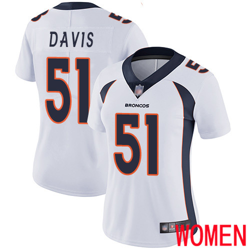 Women Denver Broncos #51 Todd Davis White Vapor Untouchable Limited Player Football NFL Jersey